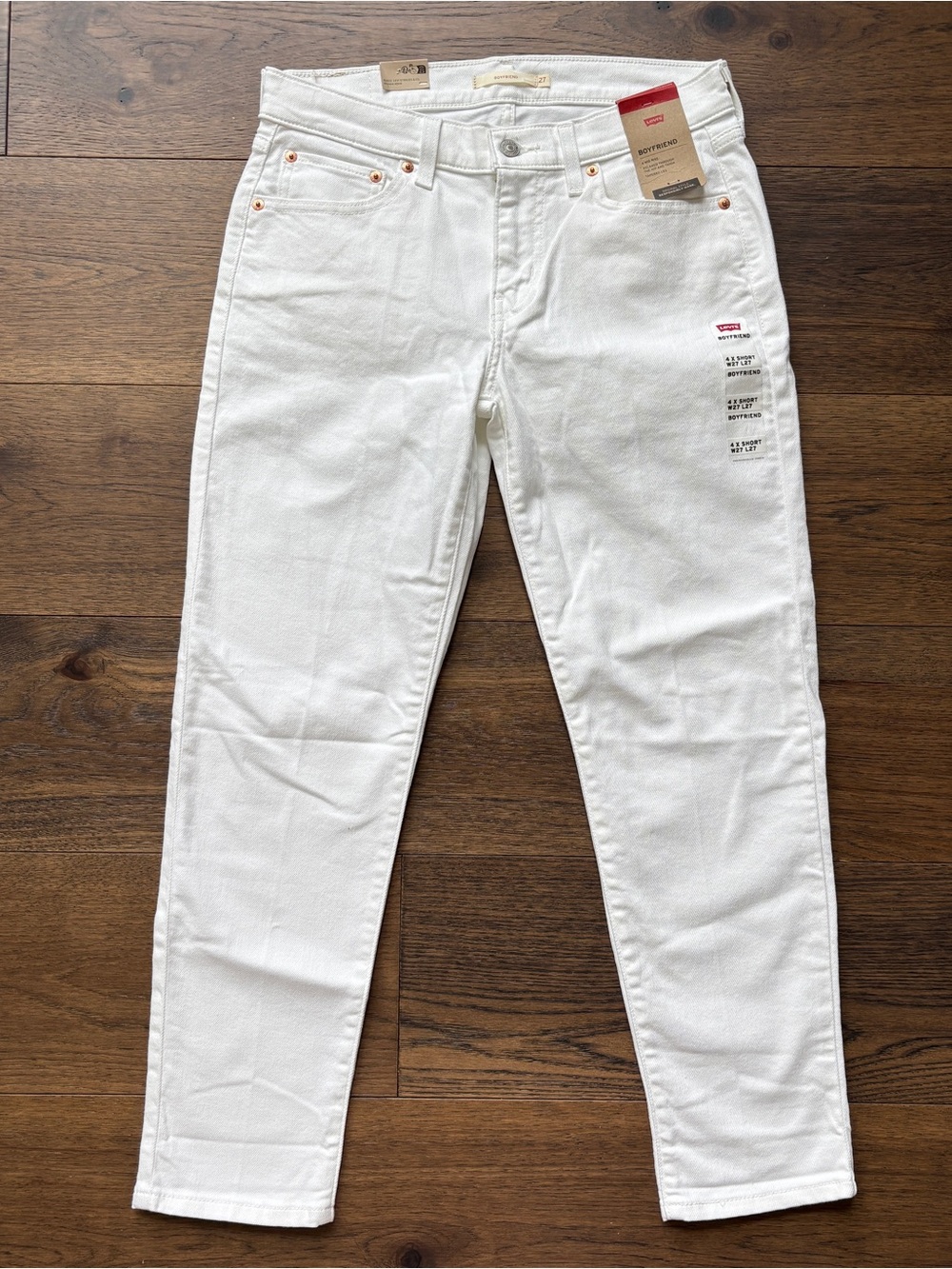 NWT Levi's Women's Boyfriend Relaxed Tapered Pants Jeans Black Sz 27/ 4 Short